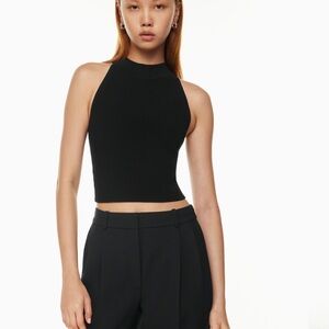 Scuplt knit halter with tags - total eclipse color